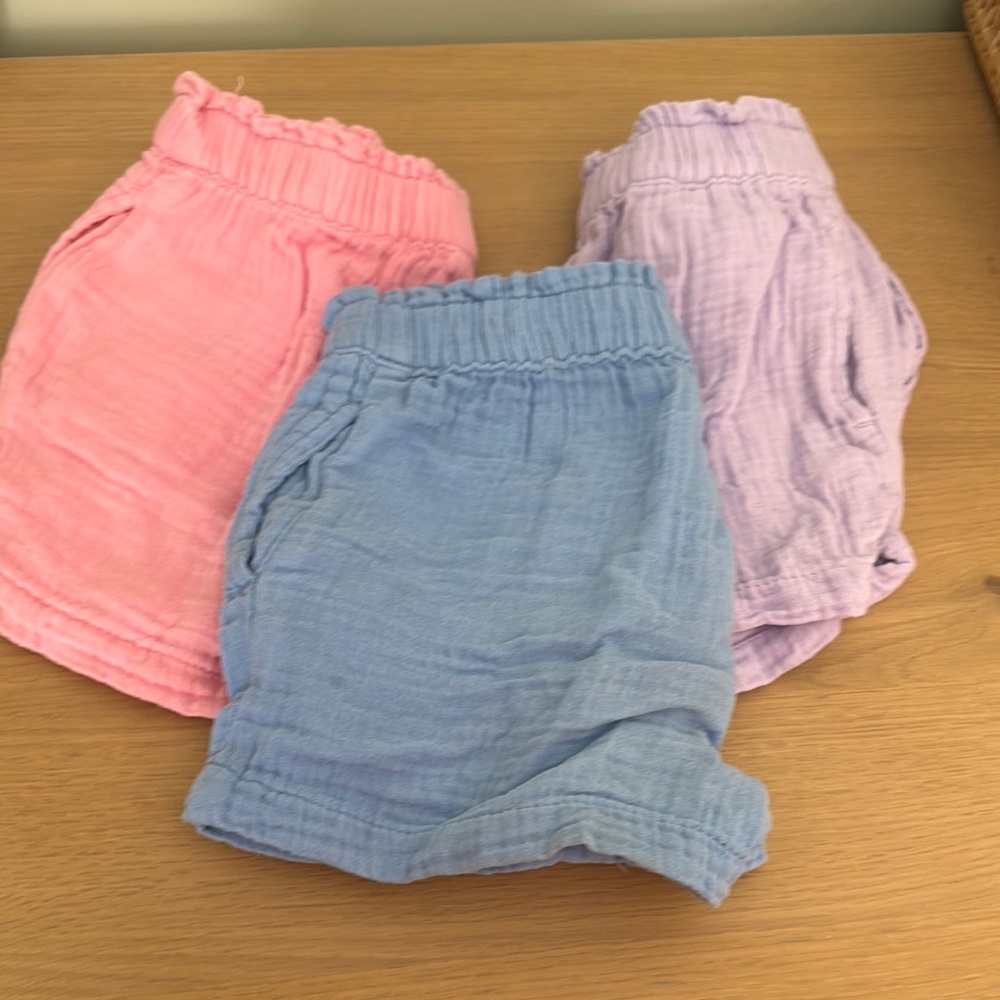 3 Pair of Gap 3T linen gauze shorts